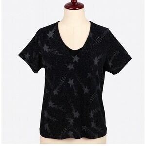 Impressions Shirt Women XL Black Silver Shooting Star Millennium Edition Vintage